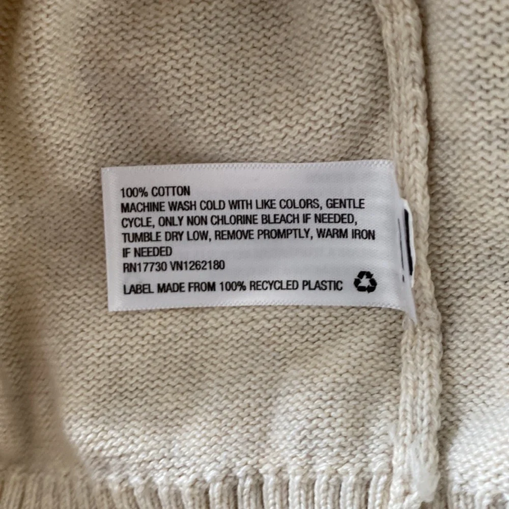 Men’s Cotton Knit Cardigan Lapel Collar Button Down Goodfellow & Co Cream Size M - Picture 5 of 5